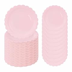 7 inch light pink scalloped plates