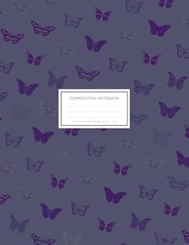 My Butterfly Pattern #2 : LARGE Butterfly Composition Notebook College Ruled 8. 5x11 100 Lined Pages