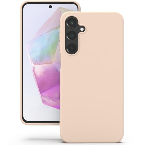 Image of YATWIN Silicone Back Case for Samsung Galaxy A35, Soft-Touch Phone Back Cover for Samsung Galaxy A35 - Link Pink