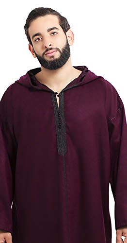Moroccan Men Djellaba Handmade Winter Cotton Delicate Embroidery2