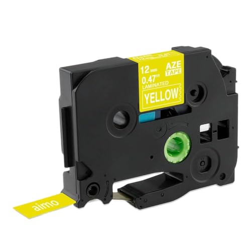 �������C�G���[��12mm�u���b�N���x���e�[�vTZE 231 TZE-MQY31 TZE-MQ531 TZE-MQE31 TZE-MQF31 TZE-MQG31 E105���x���v�����^�[�ƌ݊���(White on Yellow)