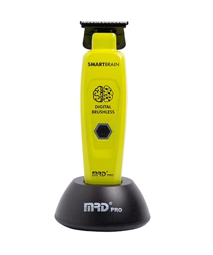 MRD Trimmer PRO Smartbrain – Máquina de acabado pelo hombre profesional con motor Magnético, cuchilla DLC Trimmer y cuerpo metálico, recargable Micro USB-C