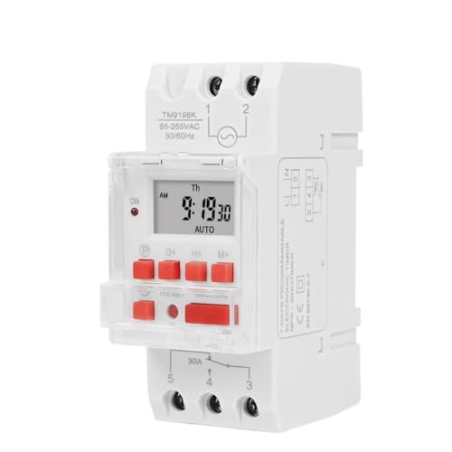 Relé temporizador programable 30A con interruptor horario digital y 16 programas ON/OFF 24V 2