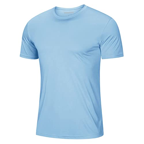 T-shirt manches courtes homme bleu col rond Dninmim taille M
