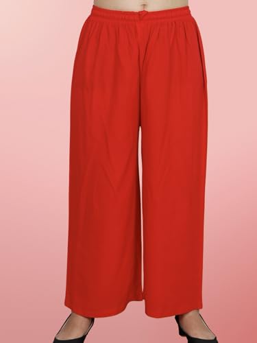 Image of Women's Solid Rayon Palazzo Pants Regular Palazo