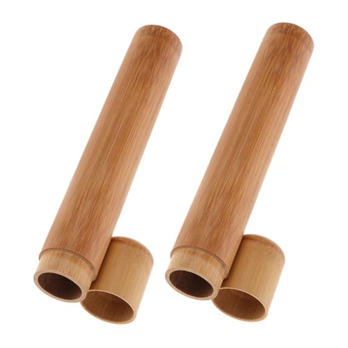 PACKOVE 2pièces Porte-cigares Étui Bambou Avec Humidificateur Boîte Hermétique Pour Rangement Et Transport De Cigares Individuel De Voyage