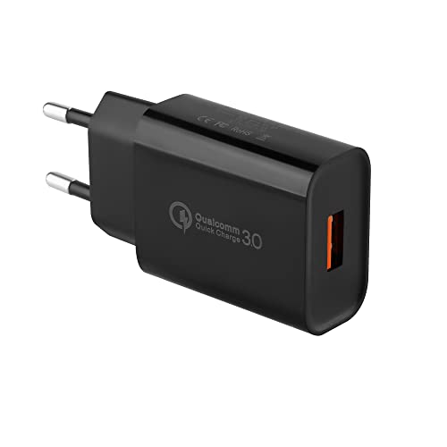 Caricatore USB Spina, Caricatore da 18W Caricatore Rapido 3.0 Caricatore Rapido Alimentatore USB per Samsung S10 S6 S7 S8 S9 Edge/Plus/Active, S22 S21 S20 A03 A13 A53 e Altri Smartphone/Dispositivi