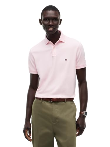 Image of Tommy Hilfiger Men's Short Sleeve Polo Shirts in Regular Fit With Stretch and Organic Pique Cotton