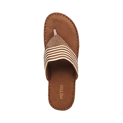 Image of Metro Women's Faux Leather Thong Strap Comfy Fashion Sandals