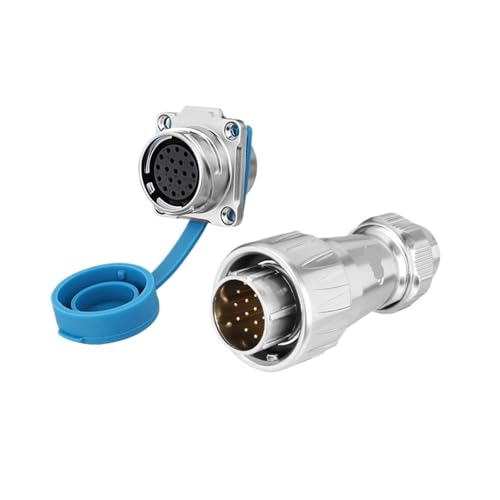 Conector de aviación DZ24 estanco y metálico de 19 pines con brida 2