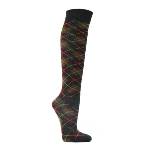 Image of Couver Women's Argyle Knee High Socks - Soft Acrylic Over the Calf Tube Style Socks for Casual Athletic - One Size
