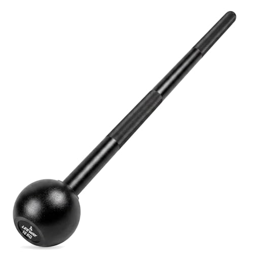 Image of Leeway (10kg) MaceBell Mugdar Meel Indian Clubbell for Functional Training & Strength | Cast Iron Macebell | Gada Style Traditional Fitness Tool, Shoulder Mobility, Grip Strength (Black,10kg Mugdar)