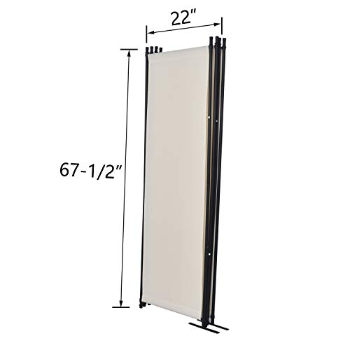Ecolinear 4 Panel Room Divider Folding Screen Home Office Dorm Indoor Decor Privacy Accents (White)