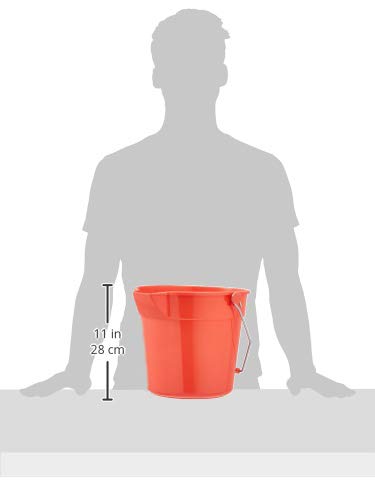 AmazonCommercial 10 Quart Plastic Cleaning Bucket, Red - 6-pack