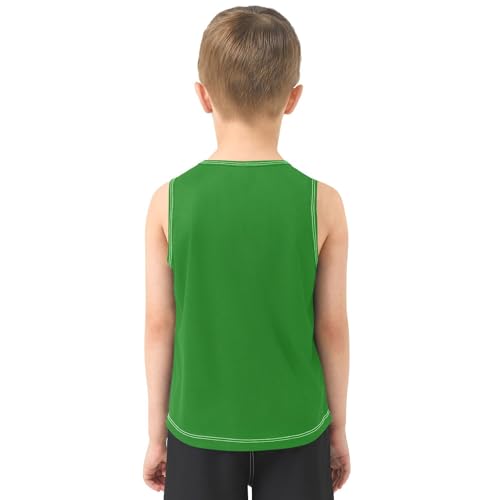 J JOYSAY Green Boys Tank Top Sleeveless Muscle Shirts Quick Dry Active Workout Sport Kids T-Shirts Casual Soft Children Undershirts 6T3