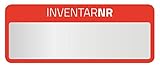 AVERY Zweckform 6907 Polyester Inventaretiketten (stark selbstklebend, strapazierbar, Kleinformat, 50x20 mm, 50 Aufkleber auf 10 Blatt) silber/rot