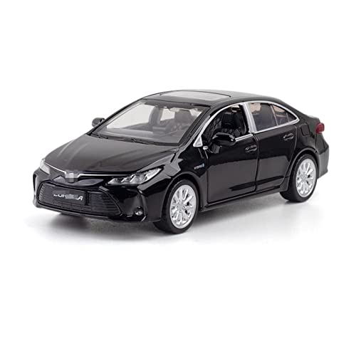 GHXJ car Model for Toyota Corolla Metal Alloy Diecast Car Model Miniature Scale Model Sound and Light Model Car Toys for Children 1:32 Size (Color : Black)