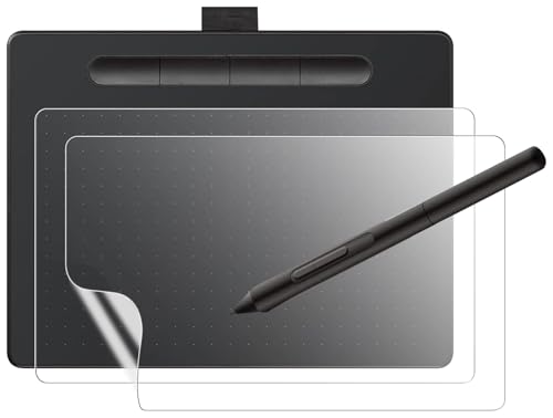 (2枚入り)LAZIRO フィルム 液タブ 液晶ペンタブレット Wacom Intuos medium 用 保護フィルム 紙に書くような描き心地 チャレンジ タッチ タブレット 用 画面保護 反射低減 アンチグレア [画面用] PET素材 指紋防止 気泡防止 撥水撥油 ラウンド加工処理 光沢表面仕様
