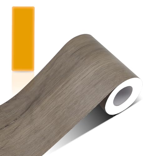 ZTVOWTO Color de grano de madera Adhesivo autoadhesivo para pared con borde de papel pintado impermeable Cenefa adhesiva con diseño para decoración del hogar, （10） cm x （10） m, (huixiangmu)