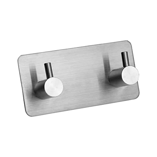 Image of Self Adhesive Towel Hooks for Bathrooms Stick on Wall hooks 2 Coat hooks