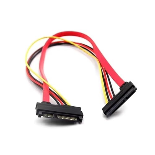 Cable Extensor SATA 22Pin Macho a 7+15 Pin Hembra 30 cm