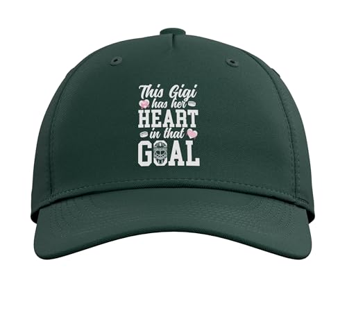 Proud Hockey Goalie Gigi of A Hockey Goalkeeper Gigi Adjustable Printed Baseball Hat, Dark Green