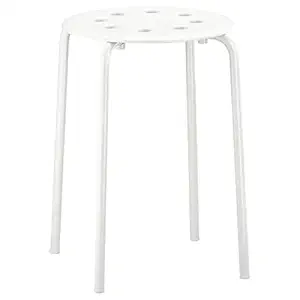 Ikea Marius Steel, Epoxy Powder Coating Stool (White), Set of 1