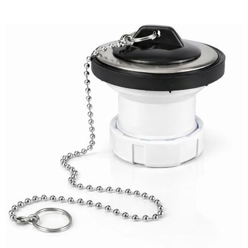 Válvula de Desagüe para Lavabo y Bidé con Cadena, Ø70 mm, Rosca 1 1/2', Salida Ø40 mm, Universal