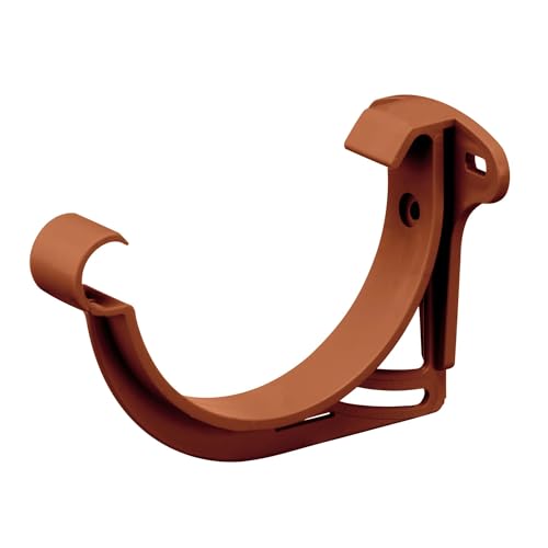 INEFA Stirnbretthalter Dachrinnenhalter halbrund NW125 / 125mm, Braun Rinnenhalter aus PVC, Made in Germany