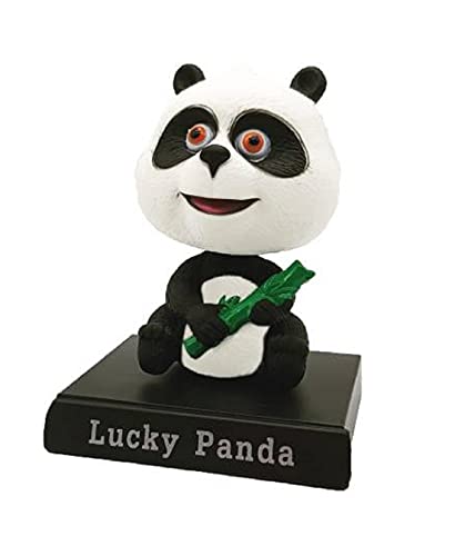 Image of AUGEN Super Hreo Panda Action Figure Limited Edition Bobblehead with Mobile Holder for Car Dashboard, Office Desk & Study Table (Pack of 1)(Plastic)