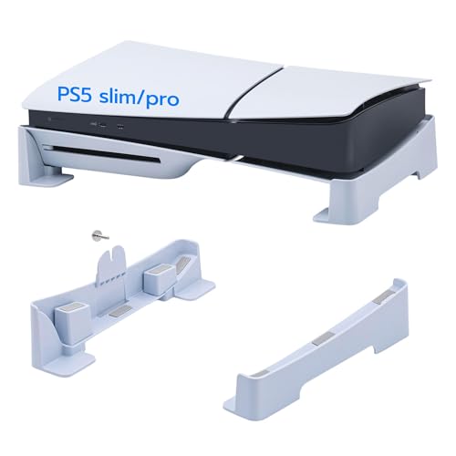 Image of Mcbazel Horizontal Stand forPS5 Slim PS5 Pro, Durable Base for PS5 Slim /Pro, Space-Saving Design with Secure & Sleek Appearance