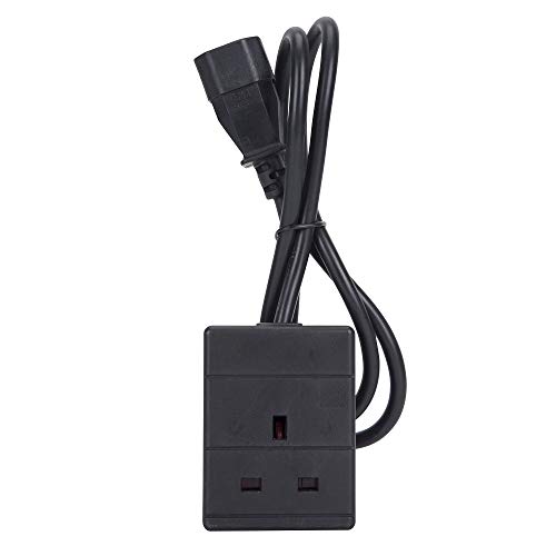 iSynq 1m IEC C14 Plug to 1 Gang Mains Power UK Socket
