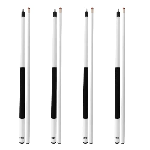 GSE 58" 2-Piece Fiberglass Graphite Composite Pool Cue Sticks, Matte White