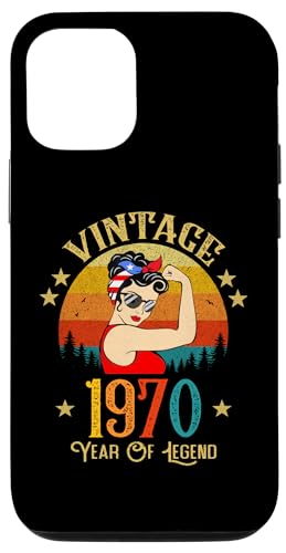 55歳の誕生日プレゼント 55歳 女性用 レトロ ヴィンテージ 1970 スマホケース iPhone 12/12 Pro 用