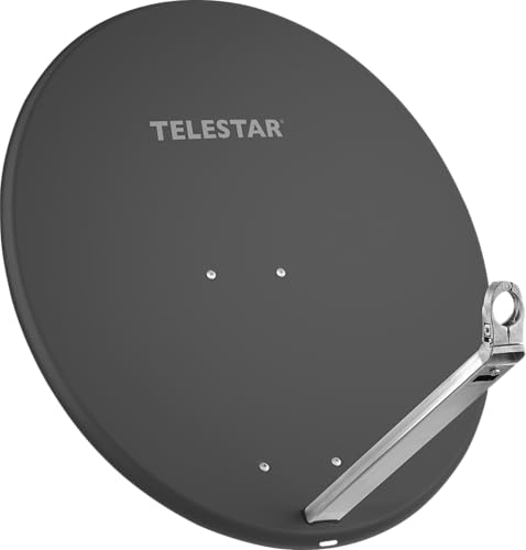 TELESTAR DIGIRAPID 80 A V2 – Antena parabólica satélite (80 cm, Aluminio, Brazo de alimentación Estable Gris Pizarra