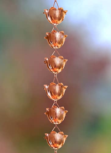 Monarch Rain Chains 285019 28519 Pure Copper Lotus Large Cup Rain Chain thumb #7
