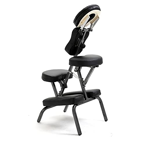 Portable Massage Chair, Height Adjustable Folding Tattoo Salon Therapy Chair Travel Spa Chair With Face Cradle (Black), 01 #TOP4
