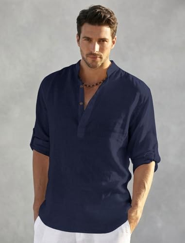 Image of Men's Kurta || Chinese Collar Long Sleeves || Straight Hip Length Kurtas || Short Kurta for Men || for Festival || Function || Occasion Wear Fancy Kurta for || Best Gifts for Men