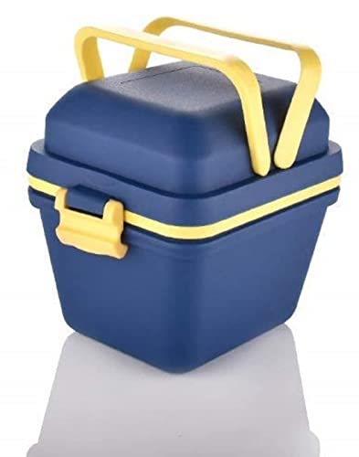 Image of TASTIC Plastic Dieting Airtight Lunch /Tiffin Box Set 3 Compartment Tiffin with Handle & Push Lock for Travelling, School Kids & Office Exclusive,Blue