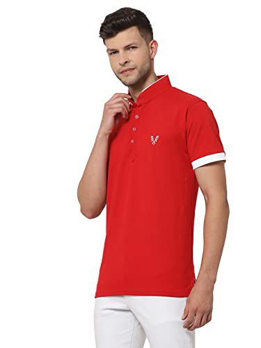 Image of UZARUS Men's Solid Cotton Regular Fit Polo T-Shirt