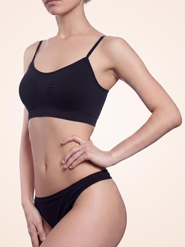 Image of SATINIOR 4 /12 Pieces Bralette Neck Cami Bra Wireless Tank Top Sports Bra for Women