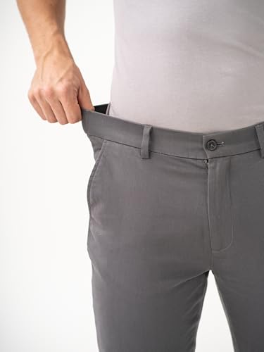 Image of The Pant Project Luxury Cotton Chinos Pants for Men | Stylish Slim Fit Men's Wear Trousers for Office or Party | Mens Fashion Dress Trouser with 2 Way Stretch
