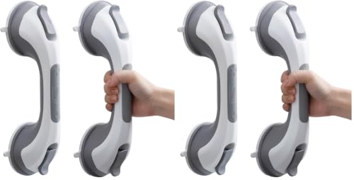 Image of TAILI Shower Grab Bar, 4 Pack 12 Inch Suction Grab Bars for Bathtubs and Showers for Elderly, Shower Handle for Seniors Bathroom Safety Grip, No Drilling Removable,Grey,G9