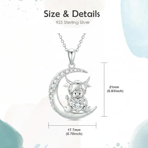Image of PROESS Animal Birthstone Necklace 925 Sterling Silver Otter /Axolotl /Hippo /Elephant /Dachshund /Monkey /Red Panda Pendant Necklace Animal Birthstone Jewelry Gifts for Women