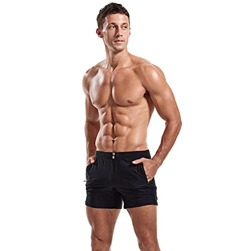 Men Swimwear Swimsuits Square Cut Swim Boxer Briefs Bikini Bathing SuitsS4