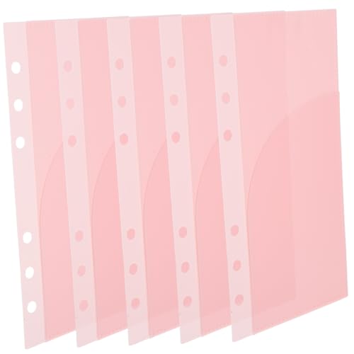 HOUDERCO 5個 手帳用ルーズリーフポケット 予算管理対応製多機能インサート バインダーアクセサリー 書類 カード収納に