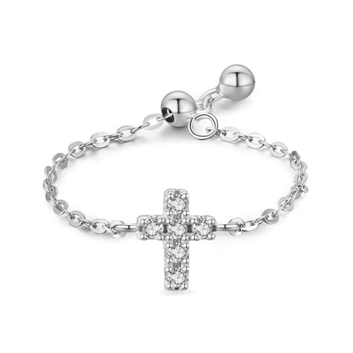 Bague réglable argent avec zircone cubique le cadeau idéal pour femme