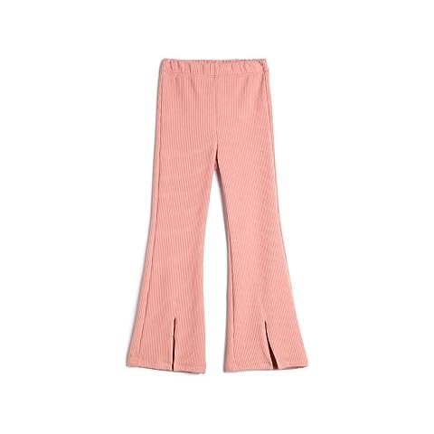 Koton Girls' Pink Flare Trousers with Slit Cover
