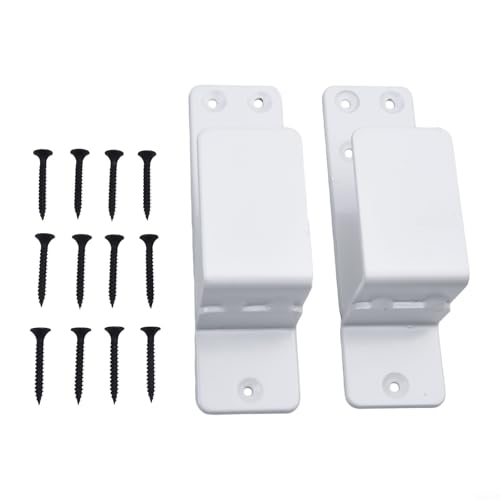 Steel Door for 2x4 Lumber – Reinforced Security Bracket for Inward & Outward Opening Doors, Garage, Basement, Shed – Black/White(White)