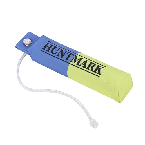 HUNTMARK Dog Training Bumper - 1000 Denier Nylon Dog Bumper Trainer - Heavy-Duty Hunting Puppy Accessories - Weighted Retriever Dummies - Training Dummy w High-Density Rope (Blue|Yellow)